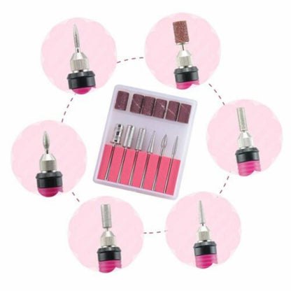 Electric Nail Drill Machine Kit Nail Gel Remove Machine Nail Art Tools Kit Pen Pedicure Nail File Sanding Bands