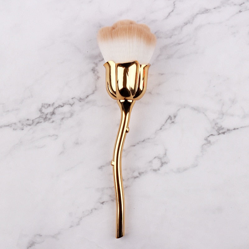 Flower Nail Brush For Manicure Rose Nail Art Brush Nail Accesories Tools Popular Round Small Gel polish Dust Cleaning Brushes