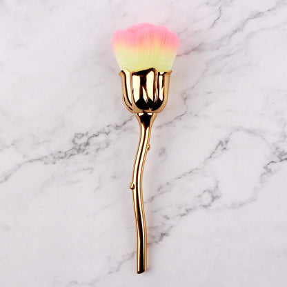 Flower Nail Brush For Manicure Rose Nail Art Brush Nail Accesories Tools Popular Round Small Gel polish Dust Cleaning Brushes
