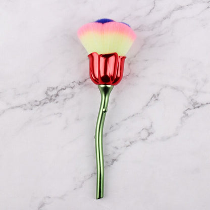 Flower Nail Brush For Manicure Rose Nail Art Brush Nail Accesories Tools Popular Round Small Gel polish Dust Cleaning Brushes