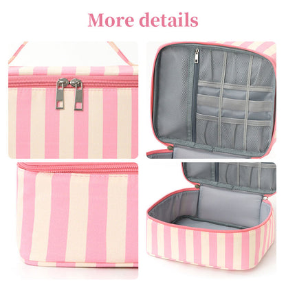 Double Layer Nail Polish & Essential Oils Storage Bag, Portable 30-Compartment Nail Care Kit, Manicure Tools Organizer Case